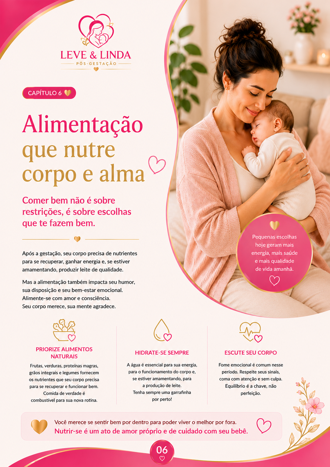 Página sobre alimentação no pós-parto